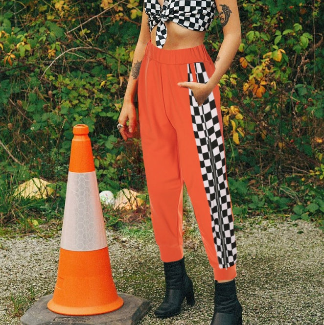 Zippered Check Joggers